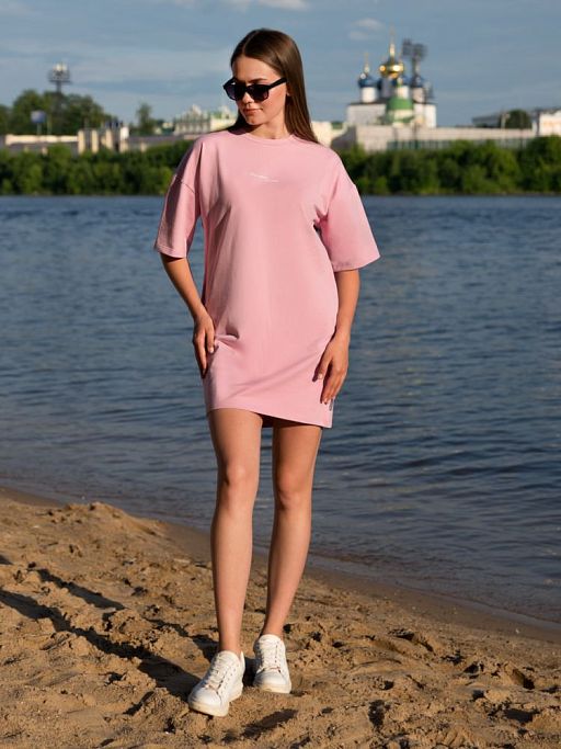 Платье-футболка, розовая лаванда