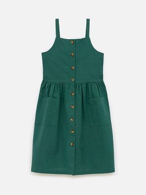 20240200090, Платье детское для девочек Emerald темно-зеленый, 90%Хлопок,10%Лен, 134