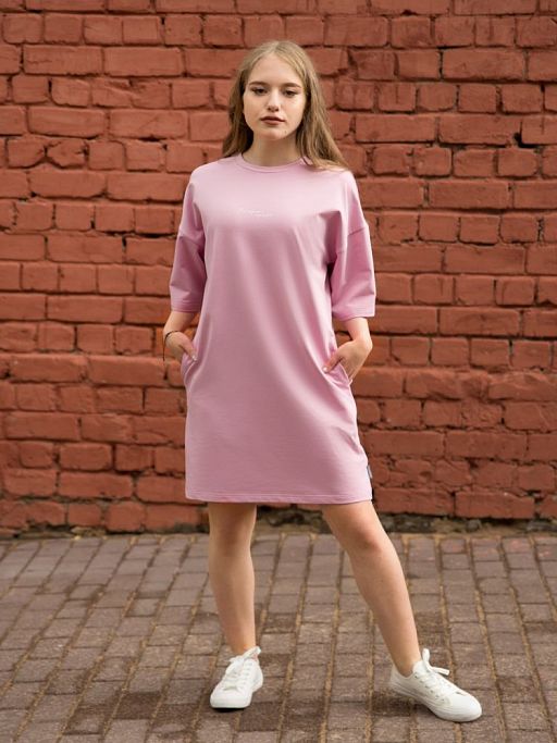 Платье-футболка, розовая лаванда