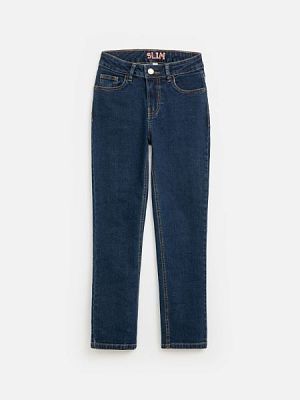 20210440077, Брюки джинсовые детские для девочек Gidra темно-синий, 98%Хлопок,2%ПУ, 134